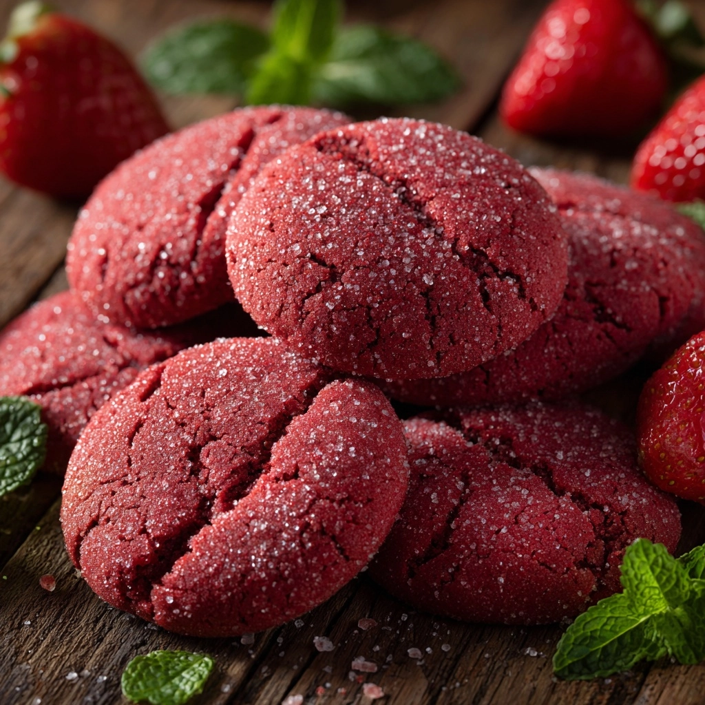Strawberry Sugar Cookies with Sparkling Strawberry Sugar Recipe - Recipe Image