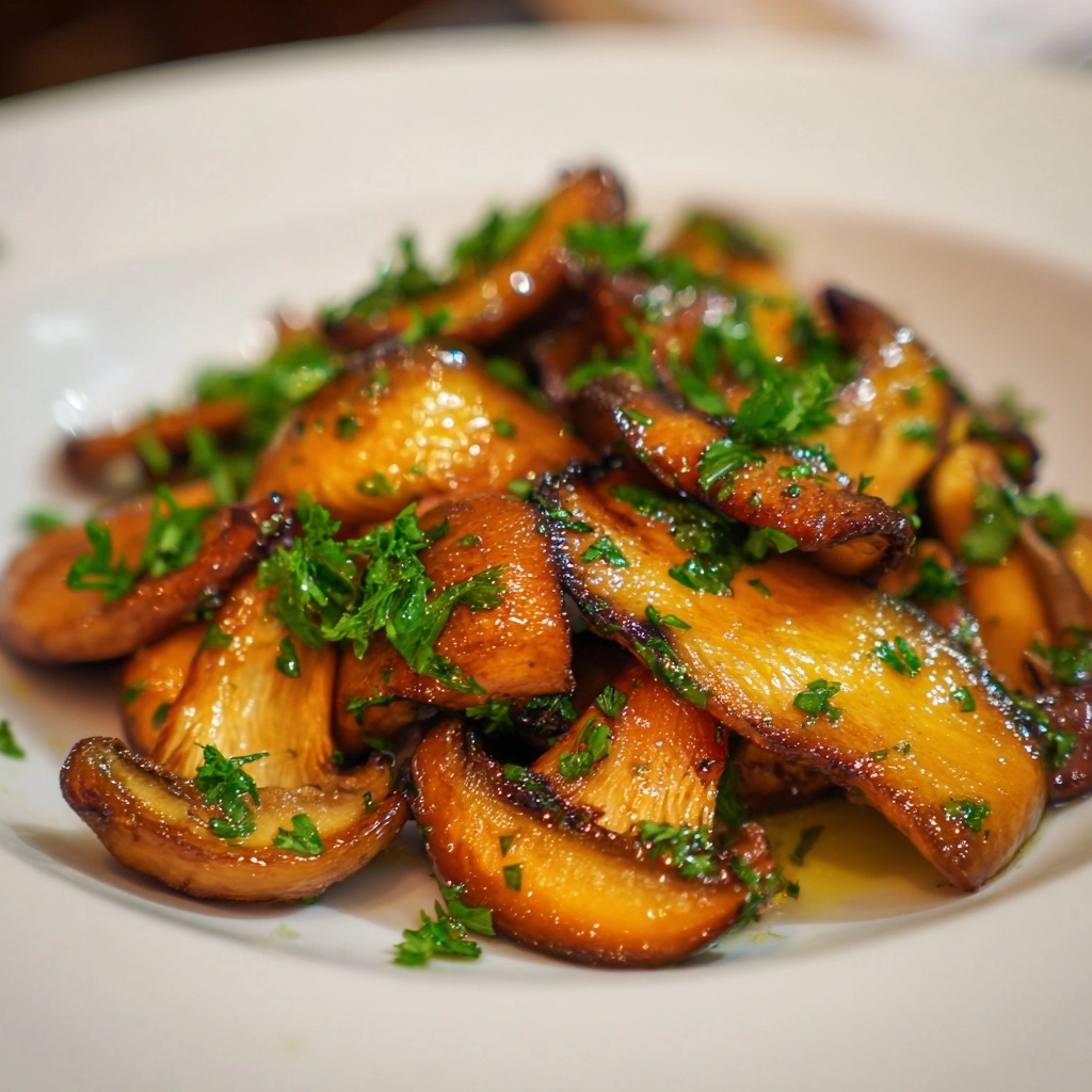 Garlic Butter Oyster Mushrooms Recipe - Recipe Image