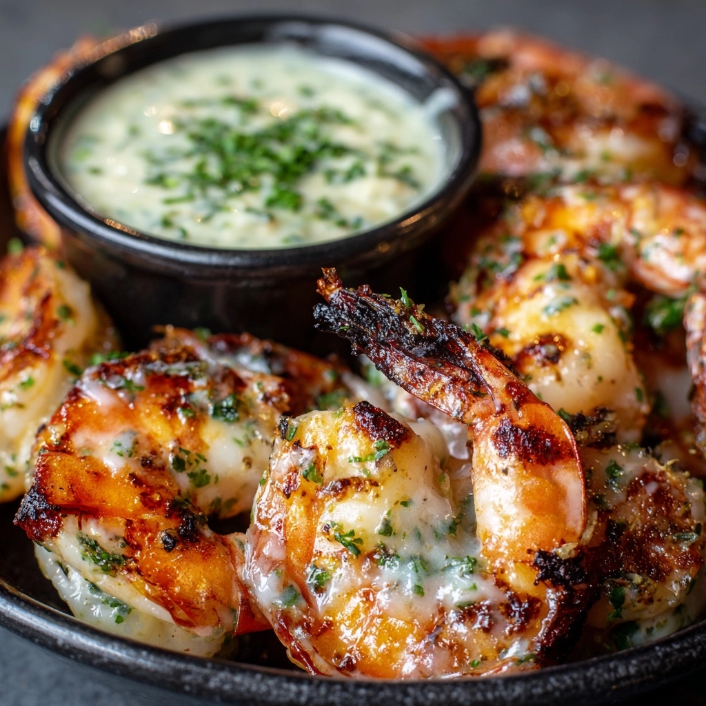 Spicy Garlic Parmesan Grilled Shrimp with Lemon-Herb Aioli Recipe - Recipe Image
