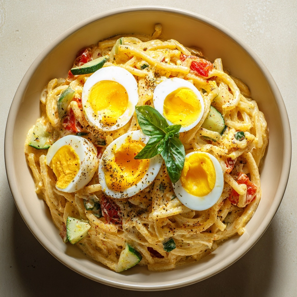 Creamy Pasta Salad with Hard-Boiled Eggs Recipe - Recipe Image