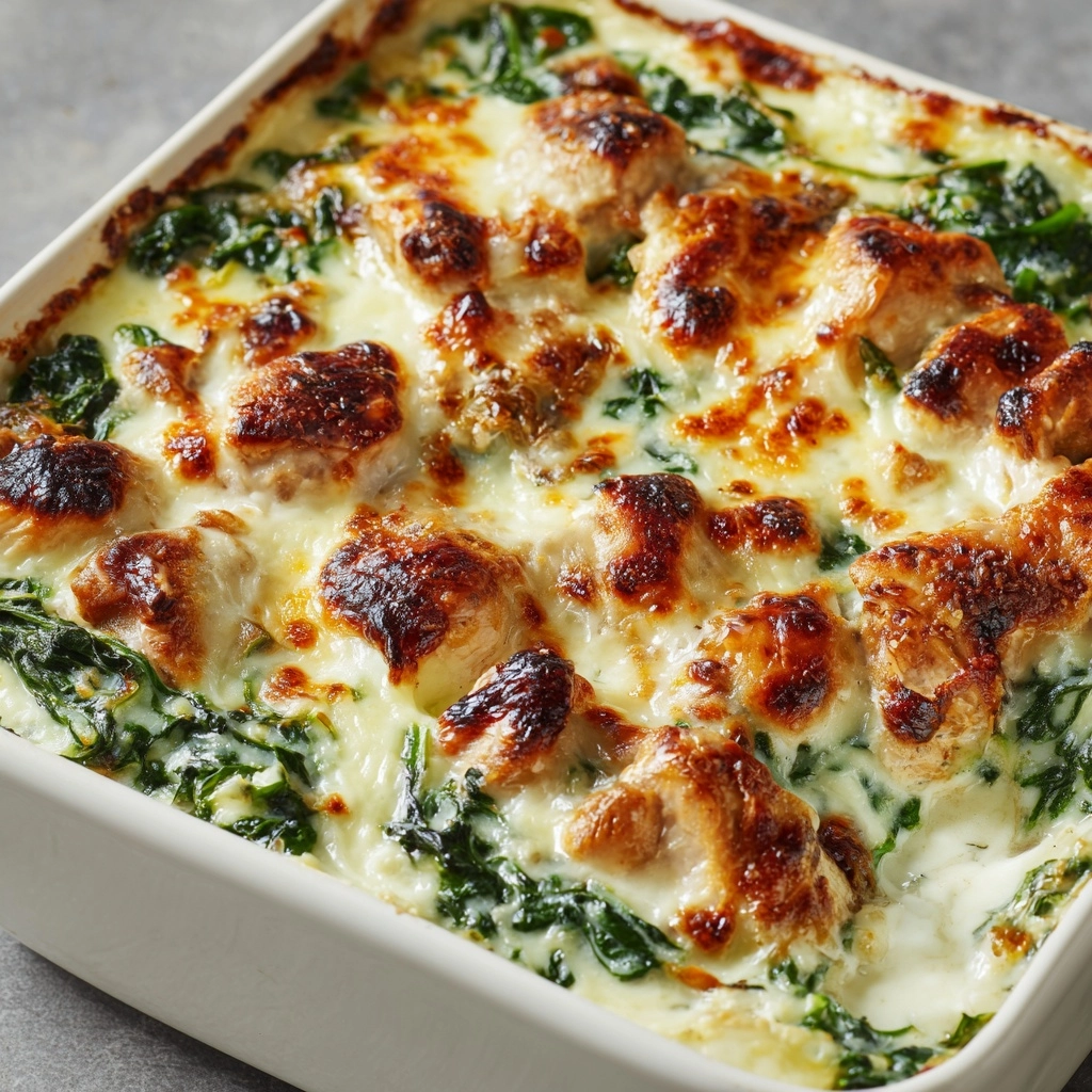 Chicken and Spinach Casserole with Cream Cheese Recipe - Recipe Image
