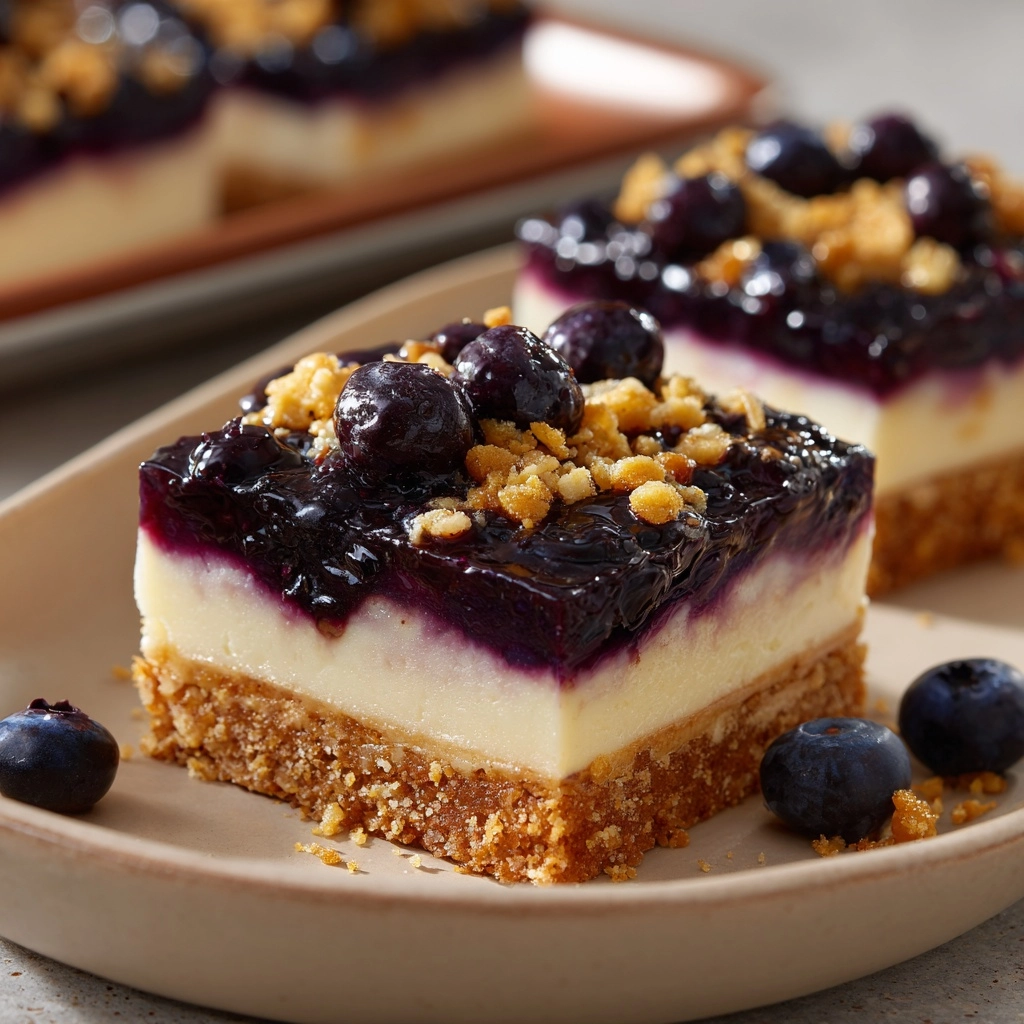 Lavender and Blueberry Cheesecake Bars Recipe - Recipe Image