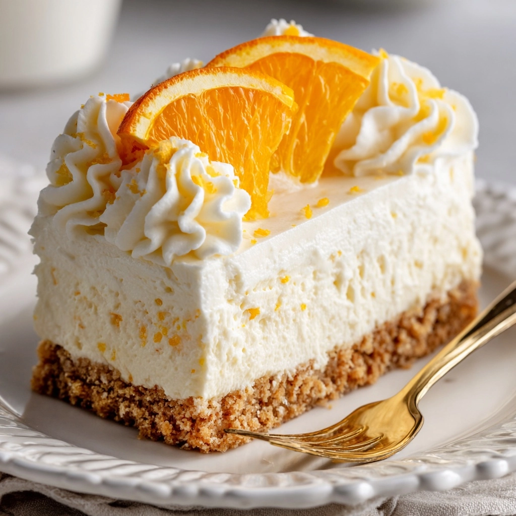 No-Bake Orange Creamsicle Cheesecake Recipe - Recipe Image