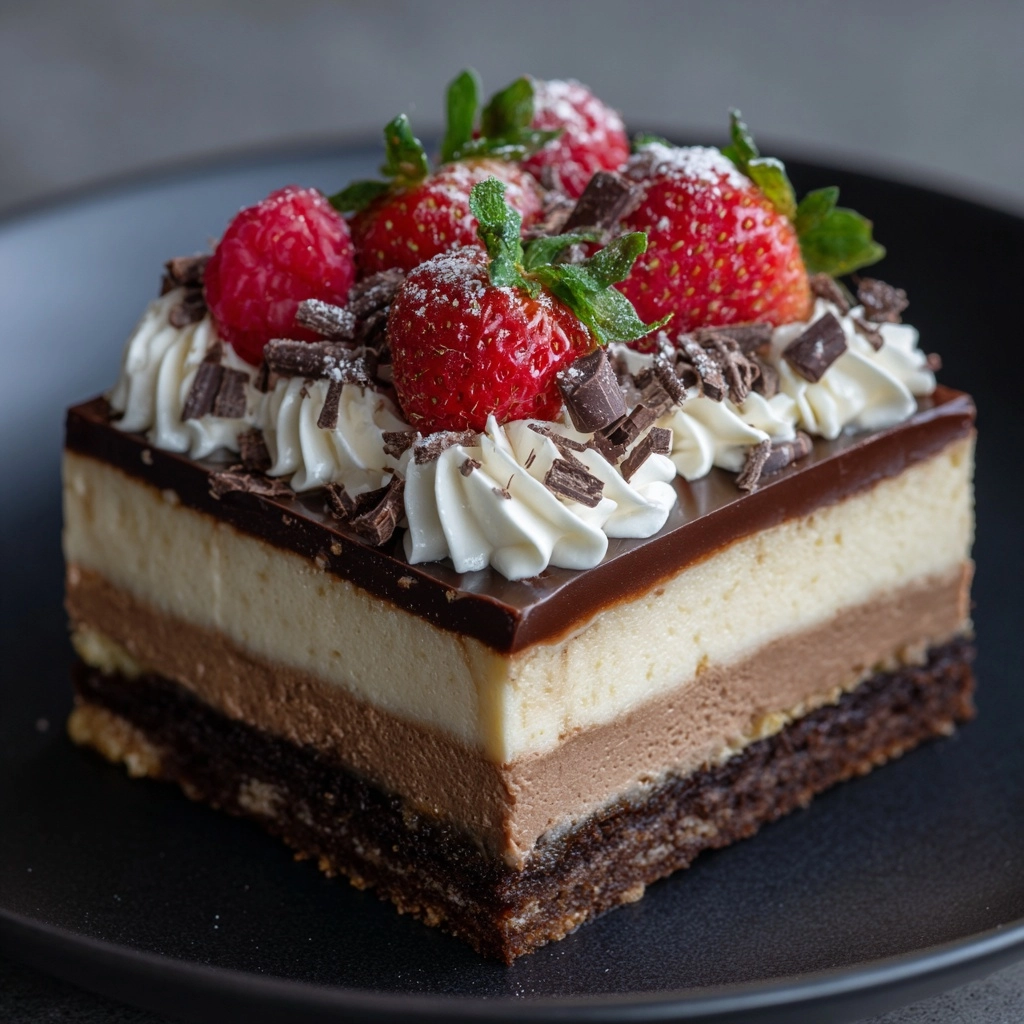 Triple Chocolate Mousse Cake Recipe - Recipe Image