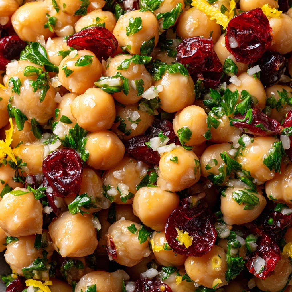 Feta & Cranberry Chickpeas with Lemon Vinaigrette Recipe - Recipe Image