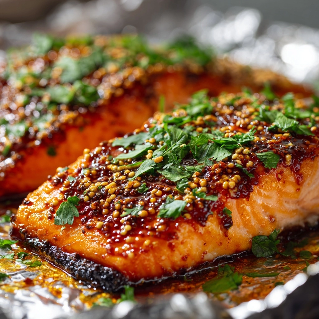Honey Mustard Salmon In Foil Recipe - Recipe Image