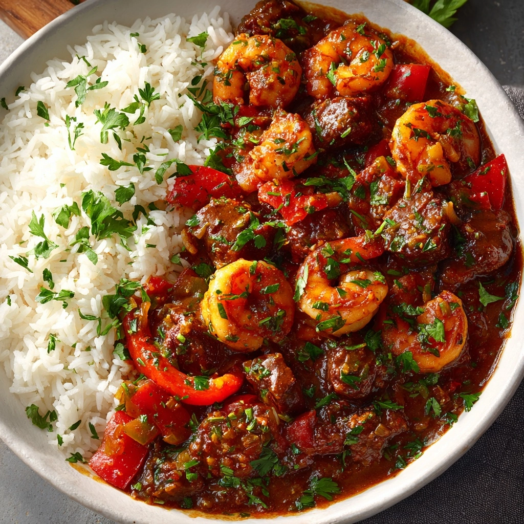 Creole Shrimp and Sausage Gumbo Recipe - Recipe Image