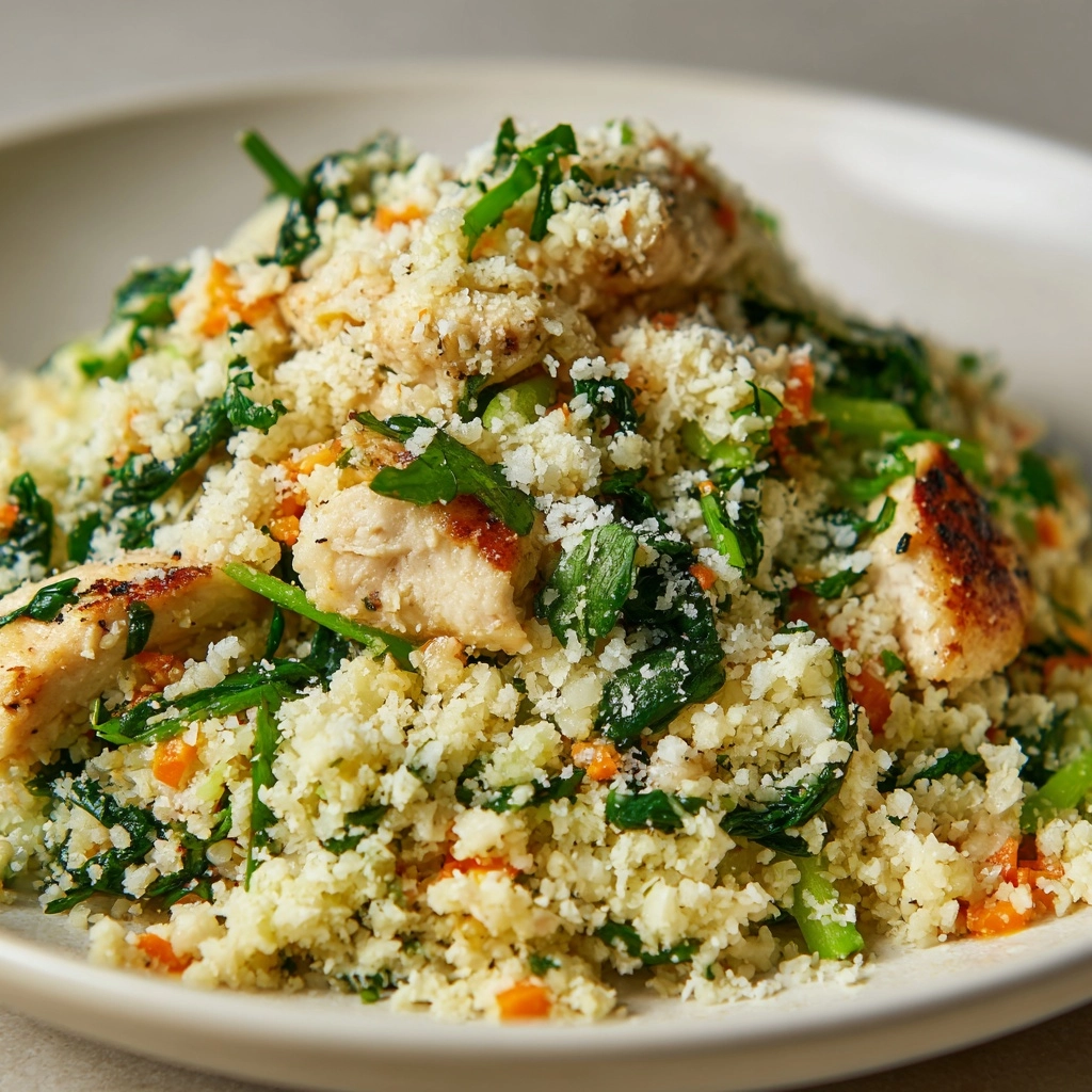 Pesto Chicken Cauliflower Rice Recipe - Recipe Image