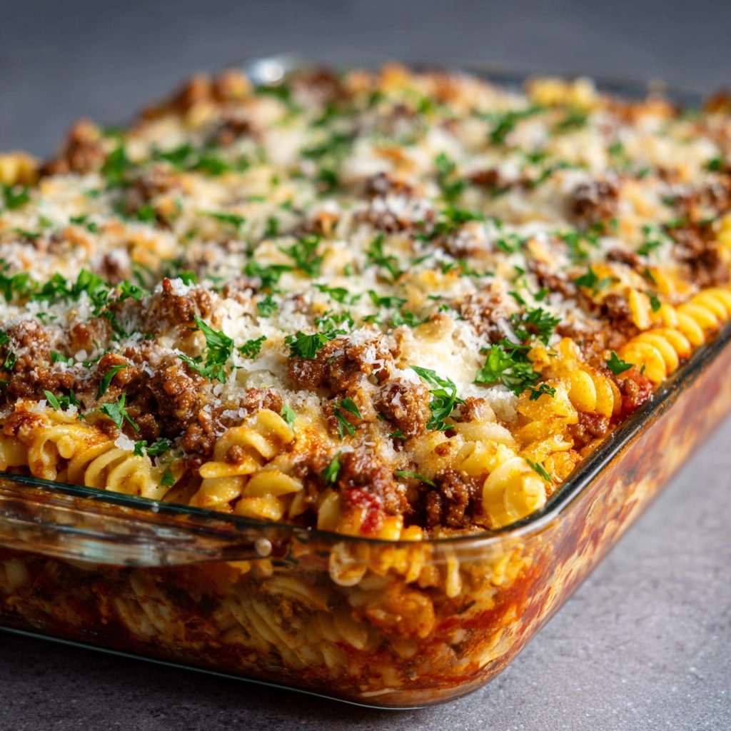 Simple Baked Beef and Pasta Casserole Recipe - Recipe Image