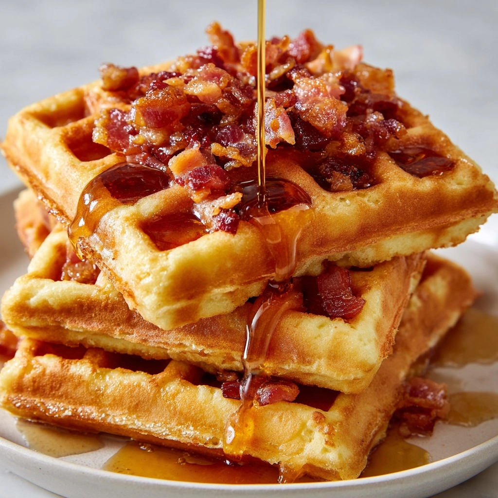 Cornbread Waffle Bites with Honey Butter Syrup Recipe - Recipe Image