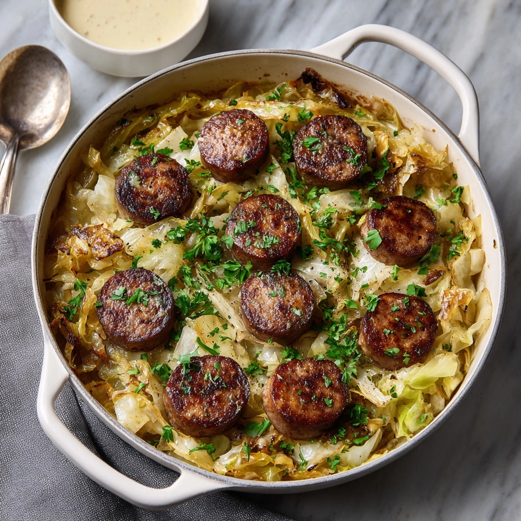 Kielbasa and Cabbage Skillet with Mustard Vinaigrette Recipe - Recipe Image