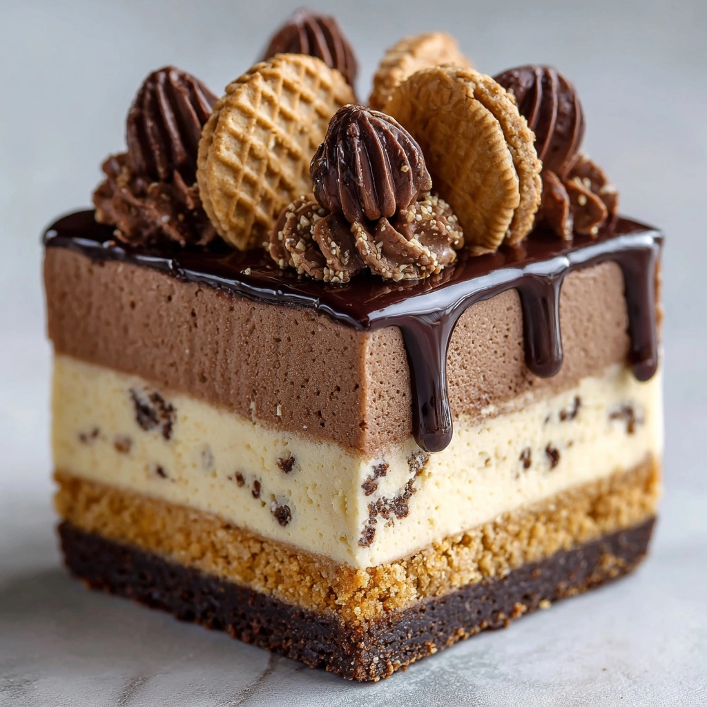Brownie Layered Cookie Dough Cheesecake Recipe - Recipe Image
