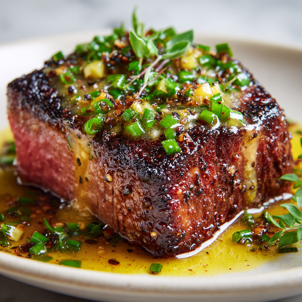 Pan-Seared Steak with Garlic Butter Recipe - Recipe Image