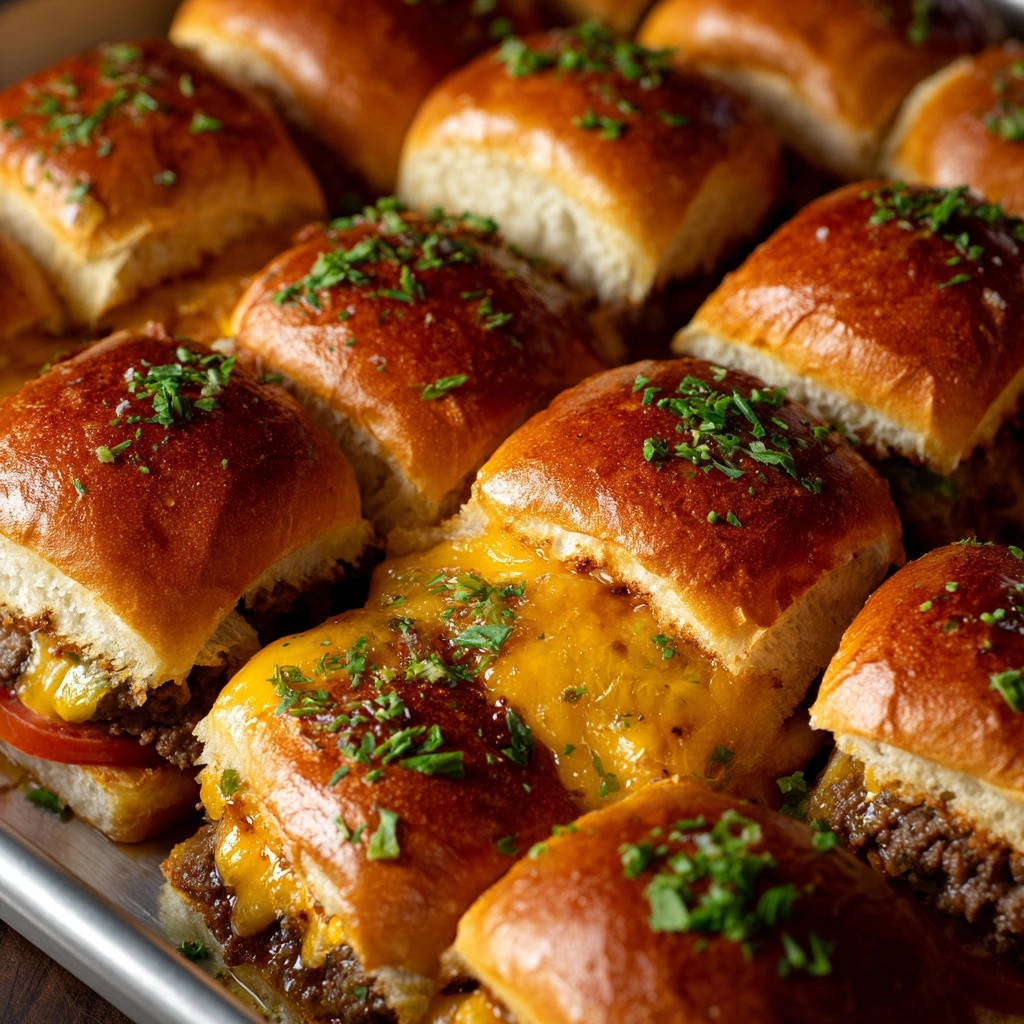 Pull-Apart Cheeseburger Sliders Recipe - Recipe Image