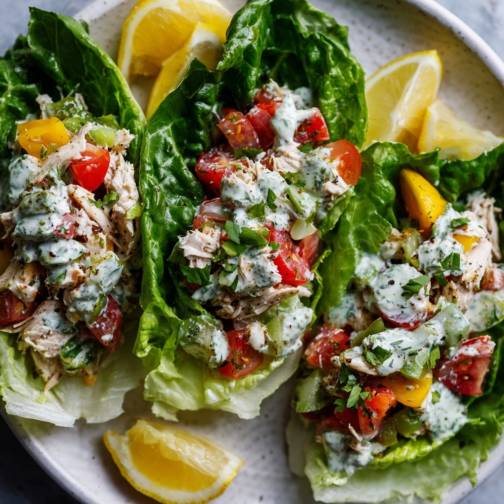 BLT Chicken Salad Lettuce Wraps Recipe - Recipe Image