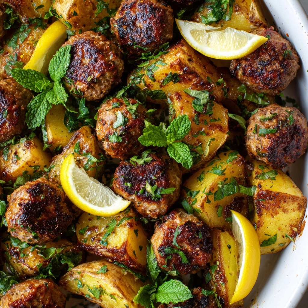 One-Pan Greek Meatballs and Potatoes Recipe - Recipe Image