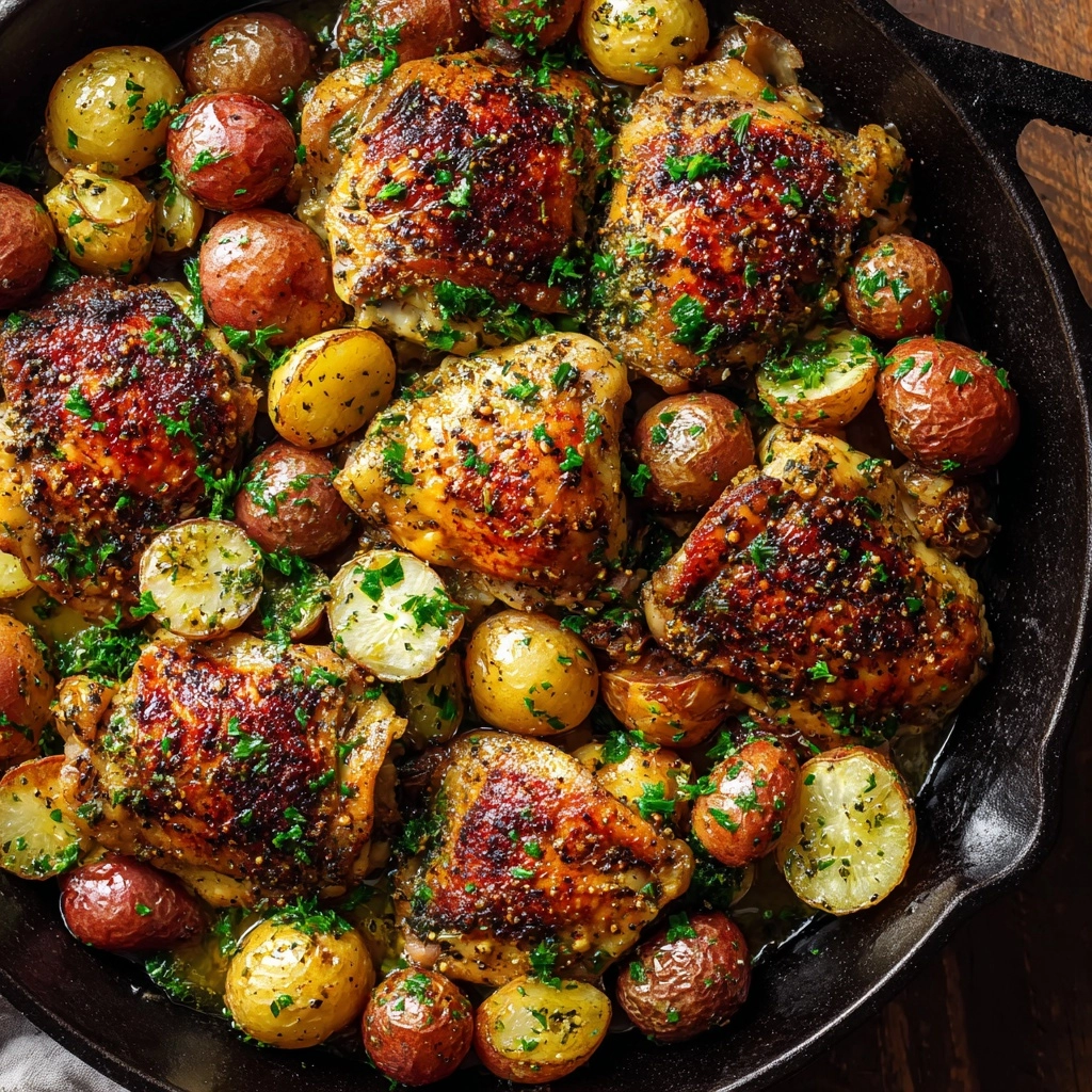 Garlic Parmesan Chicken and Potatoes Recipe - Recipe Image