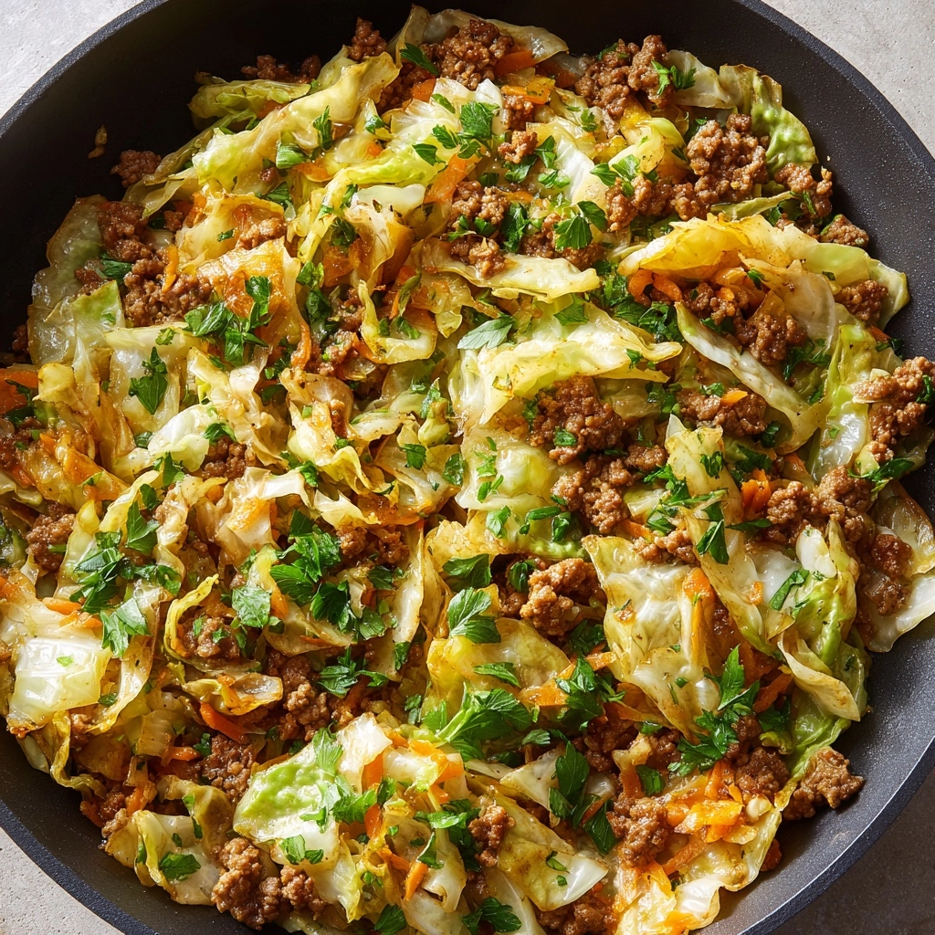 Hearty Ground Beef and Cabbage Skillet Recipe - Recipe Image