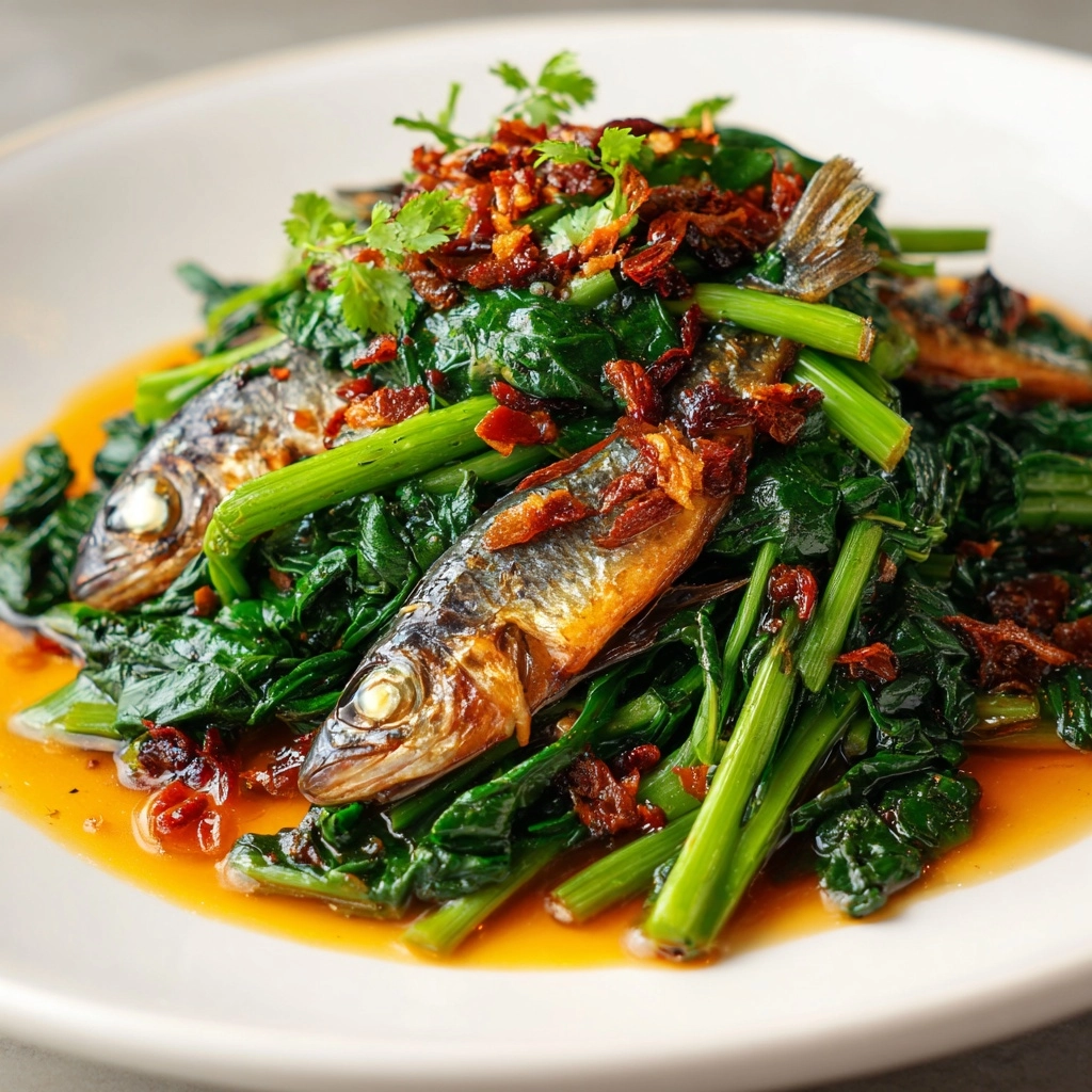 Fried Dace with Stir-Fried Greens Recipe
