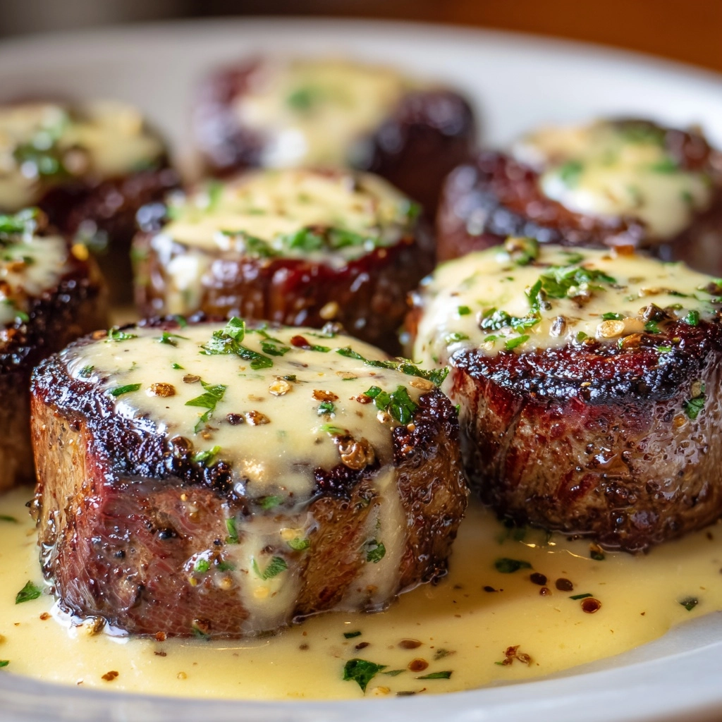 Garlic Butter Steak Bites with Parmesan Cream Sauce Recipe - Recipe Image