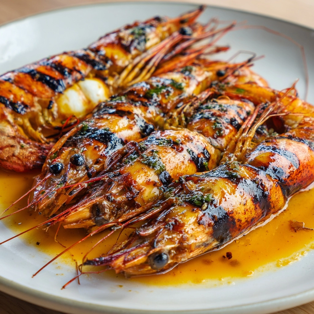 Char-Grilled King Prawns with Lemon Recipe - Recipe Image