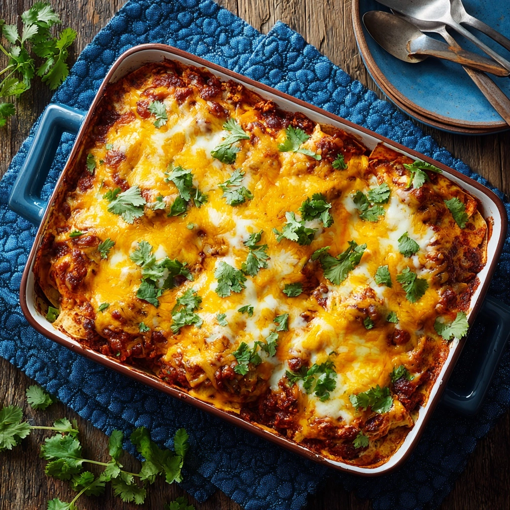 Slow Cooker Chicken Enchilada Casserole Recipe - Recipe Image