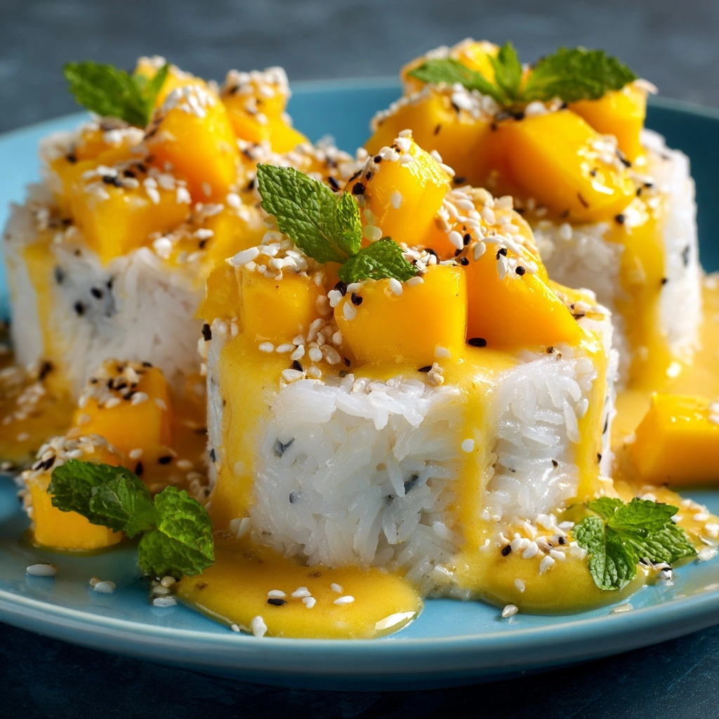 Sweet Mango Sticky Rice Rolls Recipe - Recipe Image