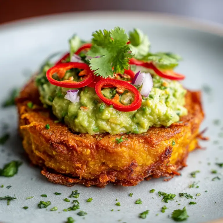 Spicy Smashed Avocado Hash Brown Toasts Recipe