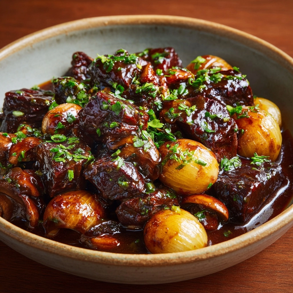 Slow-Cooked Beef Bourguignon Recipe - Recipe Image
