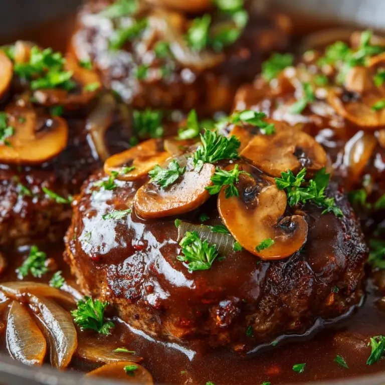 Bobby Flay’s Salisbury Steak Recipe with Mushroom Gravy Recipe
