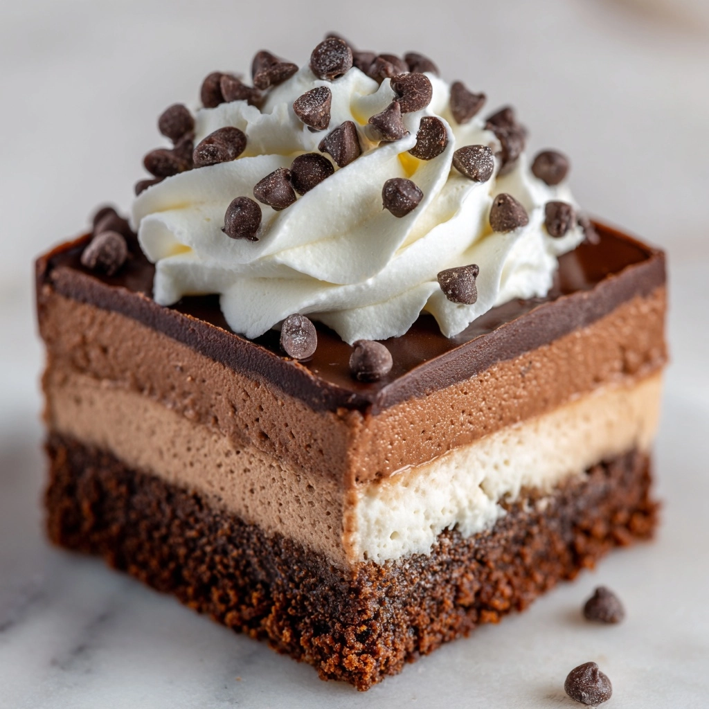 No-Bake Chocolate Mousse Bars Recipe - Recipe Image