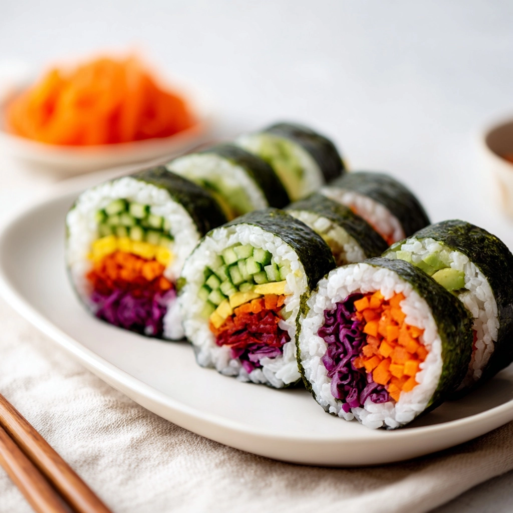 Stuffed Cucumber Veggie Sushi Recipe - Recipe Image