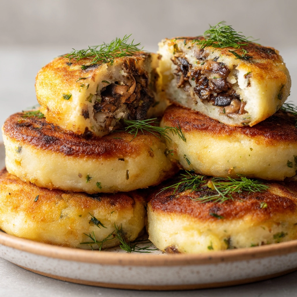 Mushroom Stuffed Potato Cakes Recipe - Recipe Image