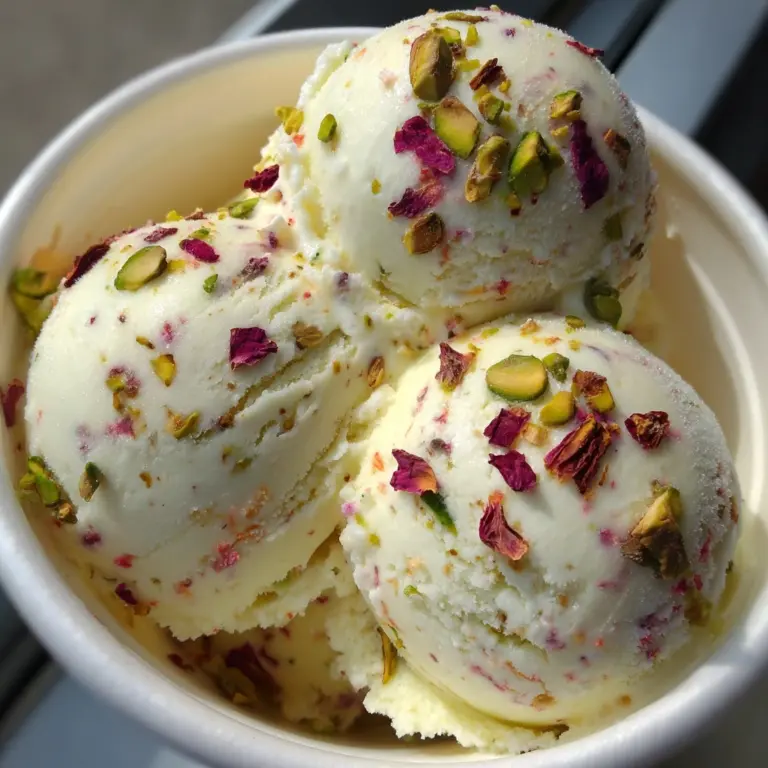 Rose Pistachio Cheesecake Ice Cream Recipe