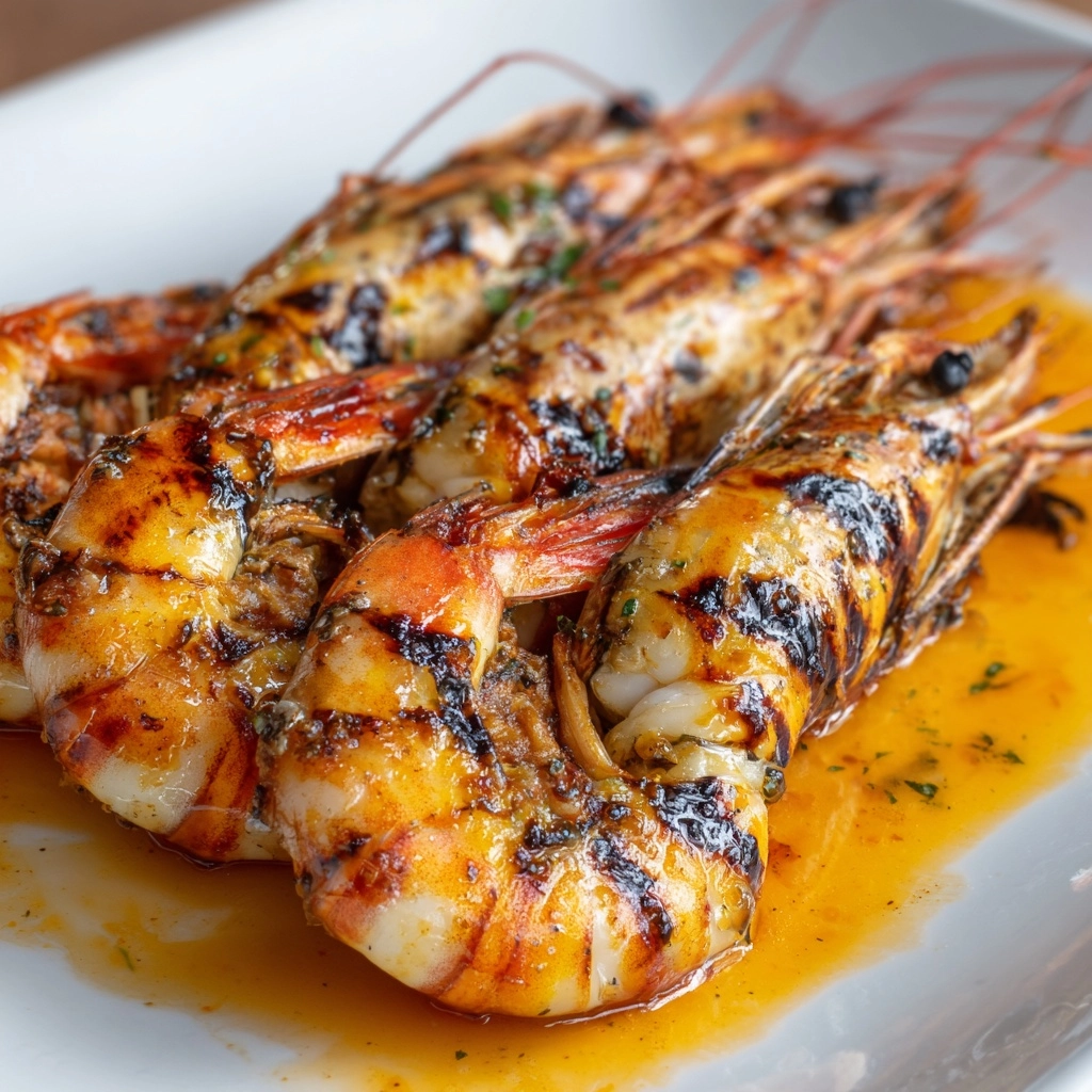 Char-Grilled King Prawns with Lemon Recipe