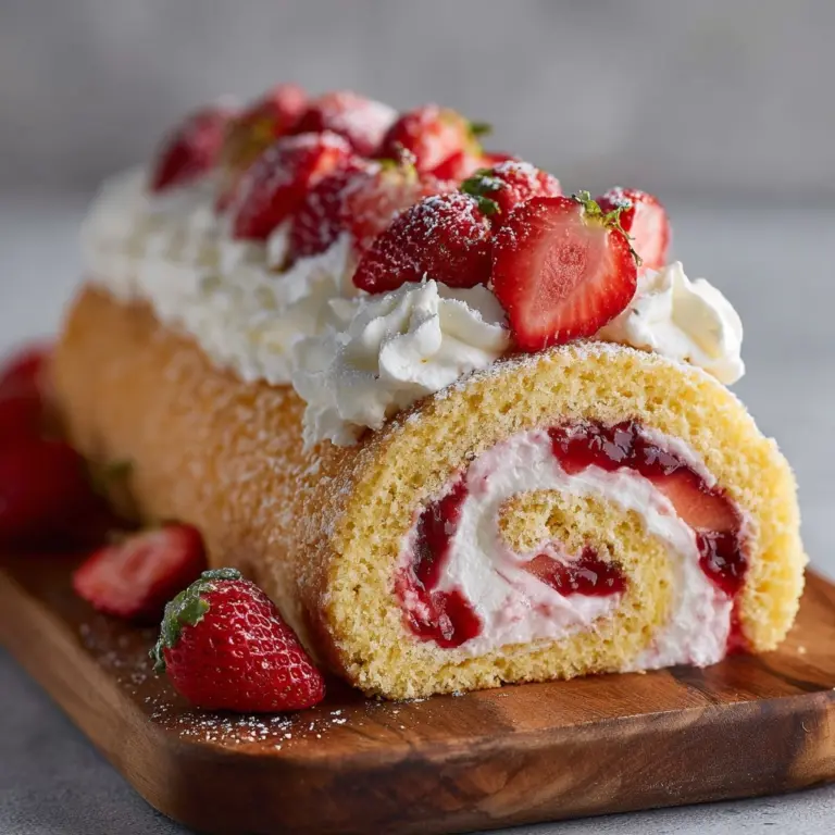 Strawberry Swiss Roll Cake Recipe