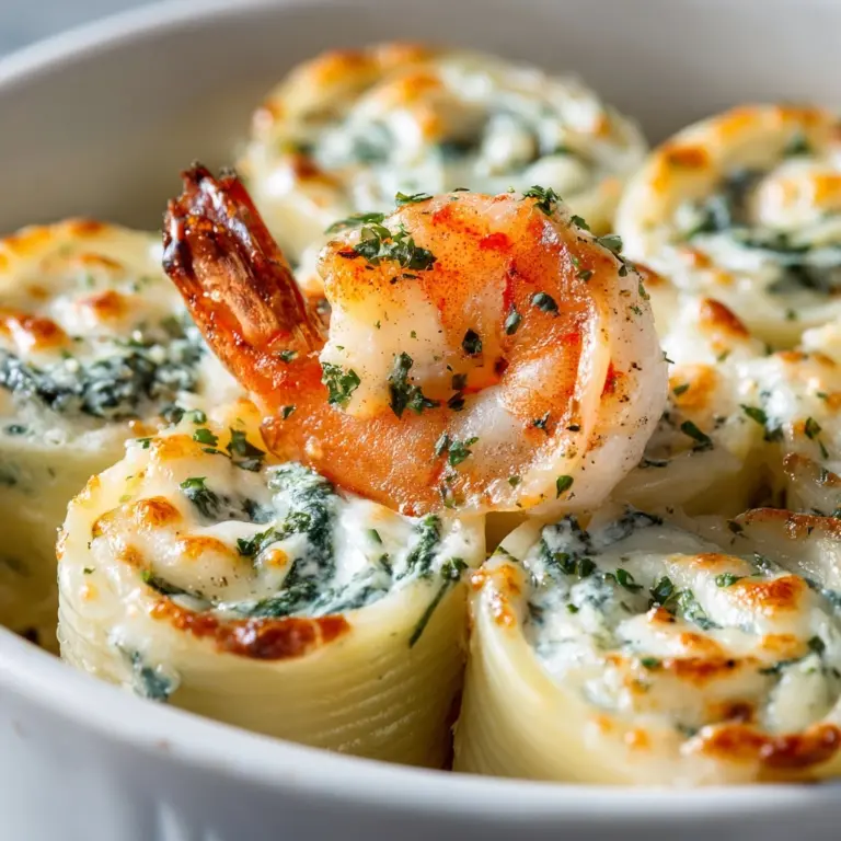 Shrimp and Spinach Stuffed Pasta Rolls Recipe