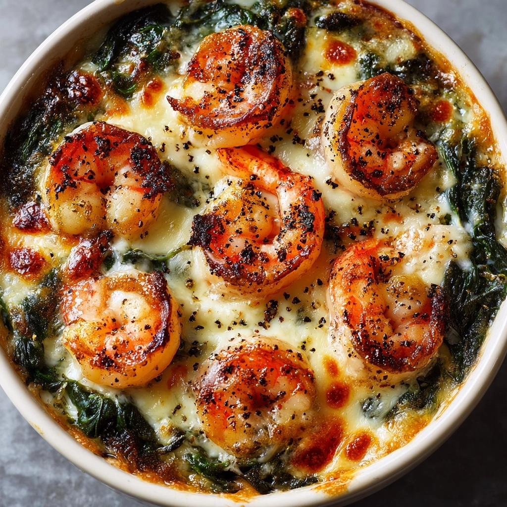 Shrimp and Spinach with Rich and Creamy Crab Cheese Recipe - Recipe Image