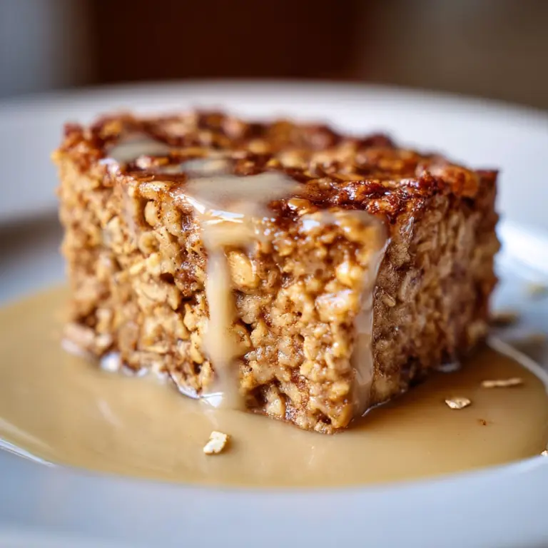 Healthy Sticky Cinnamon Roll Baked Oatmeal Recipe