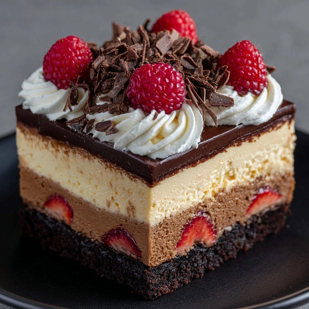 Triple Chocolate Mousse Cake Recipe