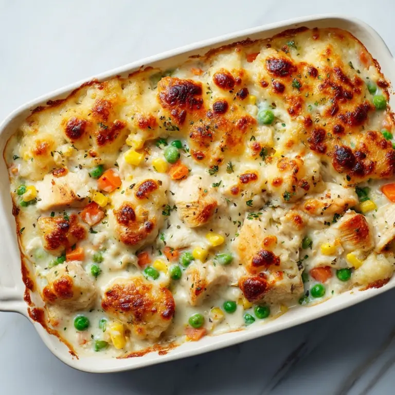 Easy Chicken Cobbler Dinner Casserole Recipe