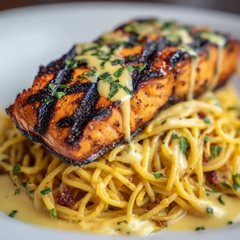 Creamy Garlic Butter Salmon Pasta Recipe