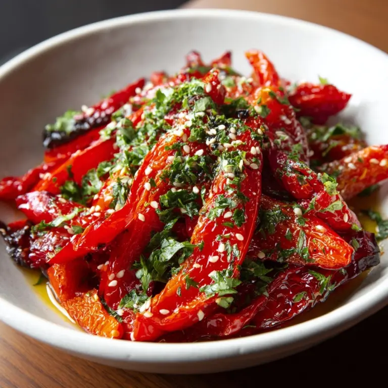 Piedmontese Roasted Peppers with Garlic and Parsley Recipe