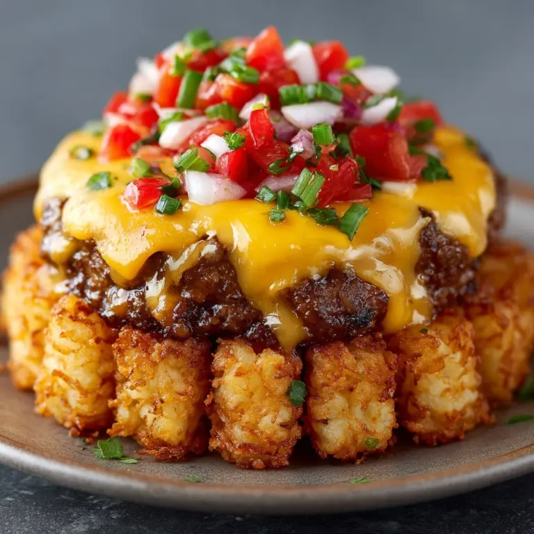 Cheeseburger Stuffed Tater Tot Cones with Colossal Cheese Volcano Recipe