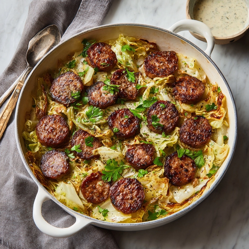 Kielbasa and Cabbage Skillet with Mustard Vinaigrette Recipe - Recipe Image