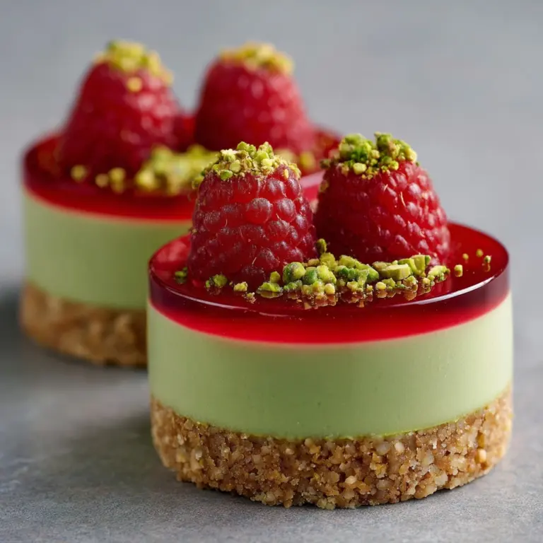 Raspberry Pistachio Mousse Cakes Recipe