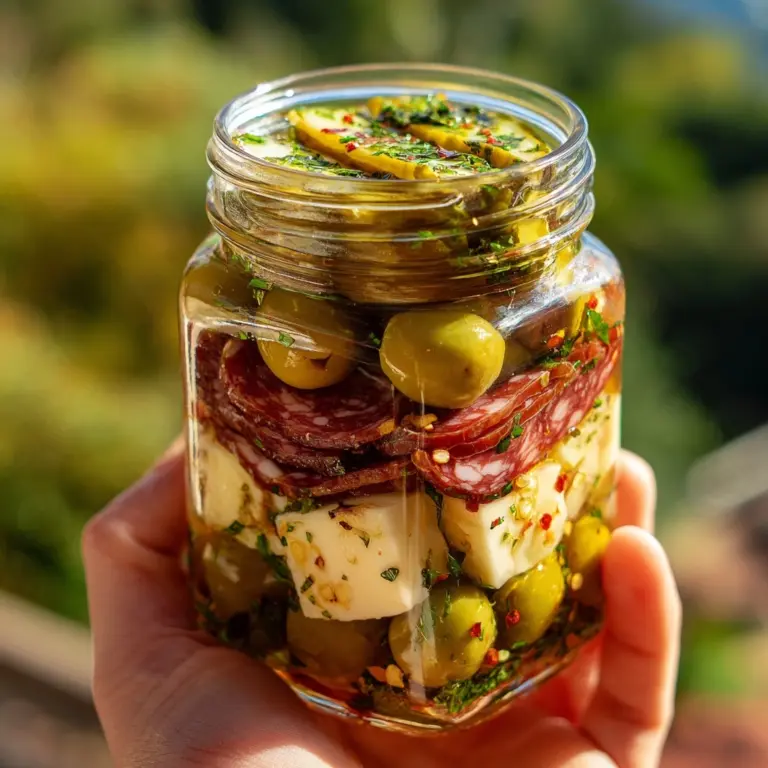 Easy Marinated Cheese Appetizer with Salami & Pickles Recipe