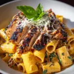 Burst Cherry Tomato Basil Chicken Rigatoni Recipe