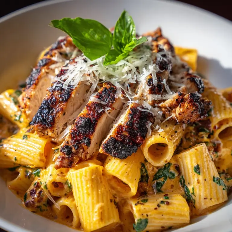 Burst Cherry Tomato Basil Chicken Rigatoni Recipe