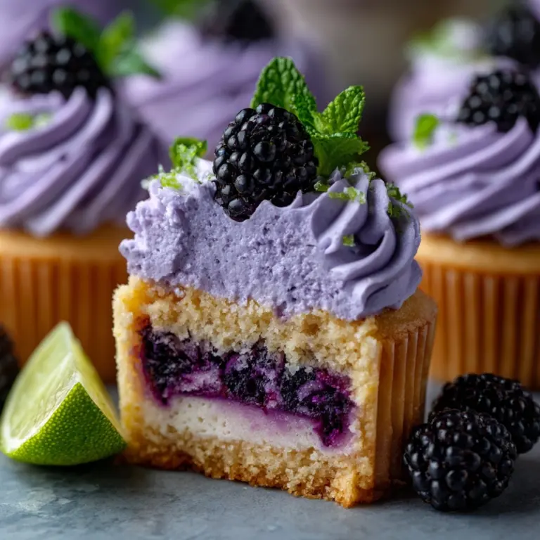 Decadent Blackberry Lime Cheesecake Cupcakes Recipe